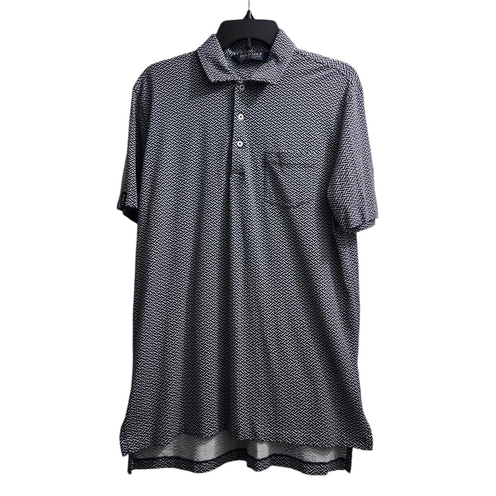 Polo Golf Ralph Lauren Polo Shirt Pima Cotton Short Sleeve Geometric Print M